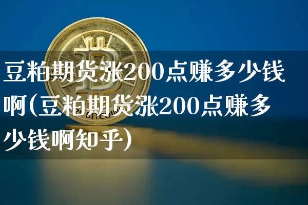 豆粕期货涨200点赚多少钱啊(豆粕期货涨200点赚多少钱啊知乎)_https://www.sdylsx.com_上期所_第1张